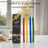 Every Occasion Assorted Colors Candles - 8 Pcs