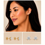 Crystal Stud Earrings in Gold Finish - 140