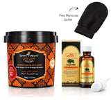 Jardin D Oleane Moroccan Black Soap with Orange Blossom & Argan Oil + Free Loofah