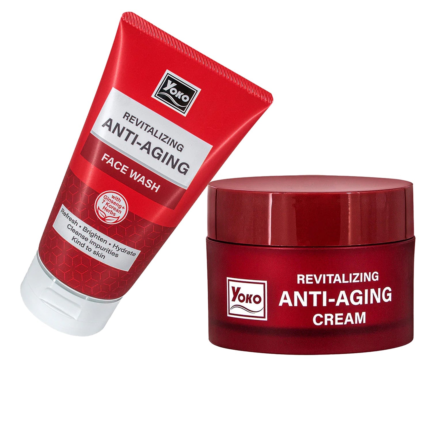 Yoko Revitalizing Anti-Aging Face Wash + Cream - 100ml + 25g + Cream - 100ml + 25g