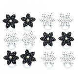 Polka Dot Flower Hair Band With Pearl - 12 Pcs