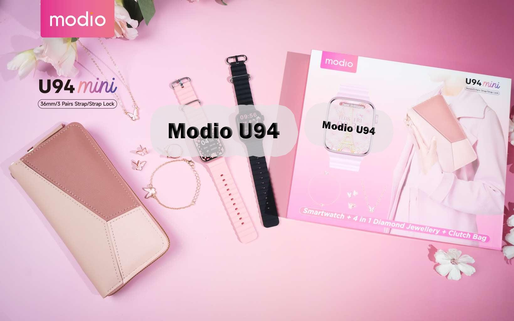 Modio U94 SmartWatch+4 in 1 Diamond Jewellery+Clutch Bag