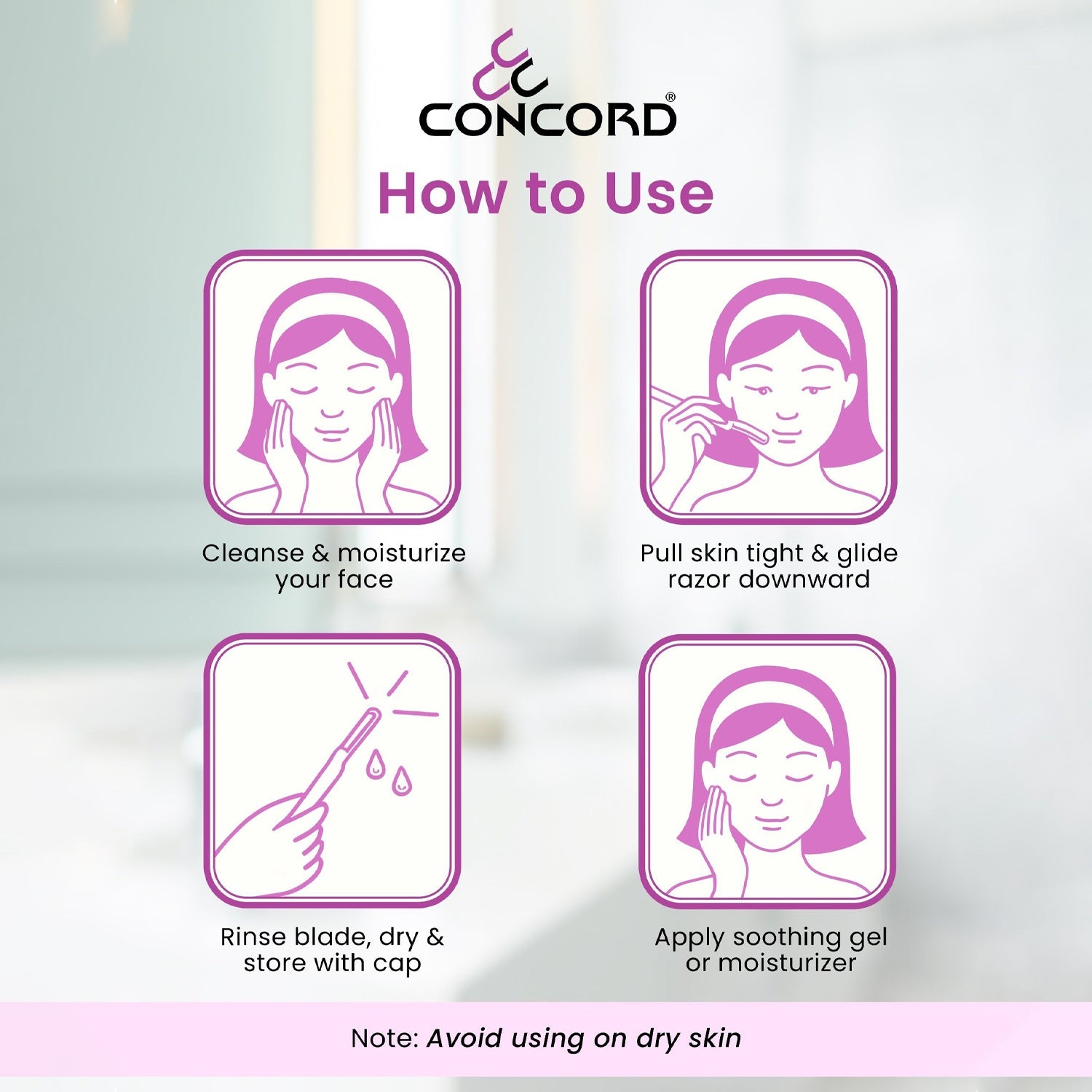 CONCORD Facial & Eyebrow Razors 3 Pack - CER01