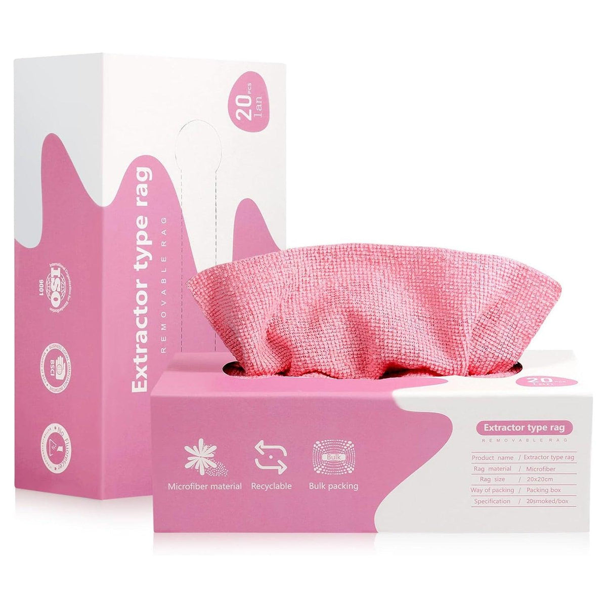 Removable Microfiber Rags Cleaning Cloth - 20Pcs