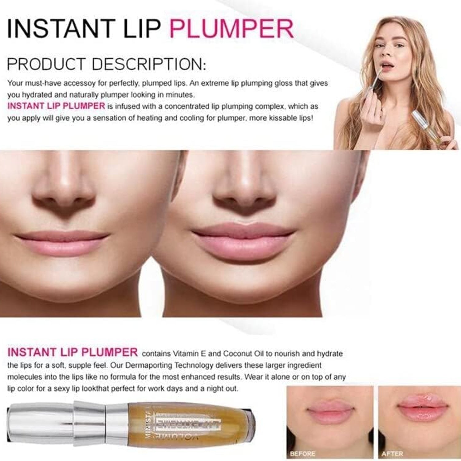 Ministar 3D Extreme Volume Ginger Oil Lip Plumper - 50ml
