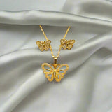 Korean Style Golden Stainless Steel Jewelry Set - FJ4225