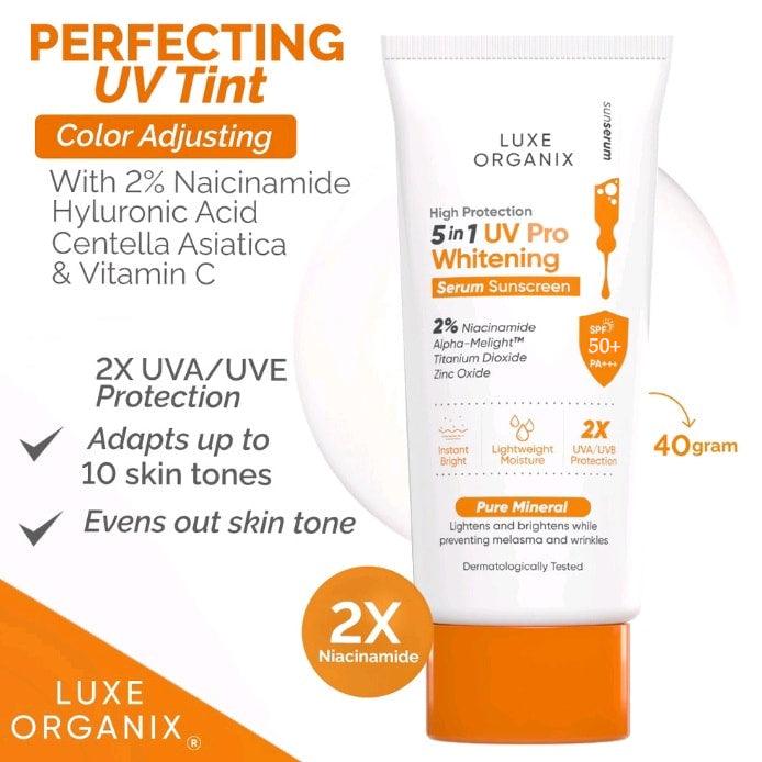 Luxe Organix 5in1 UV Pro Whitening Serum Sunscreen SPF 50+ PA+++ - 40g