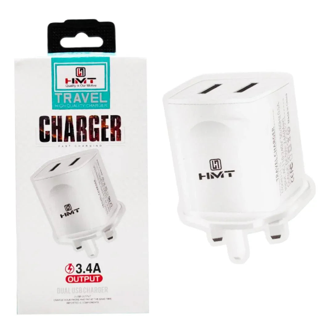 HMT 3.4A Output Dual USB Charger With lightning Cable H202