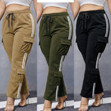 Women's Track Pant with White Side Stripe HY-6-21