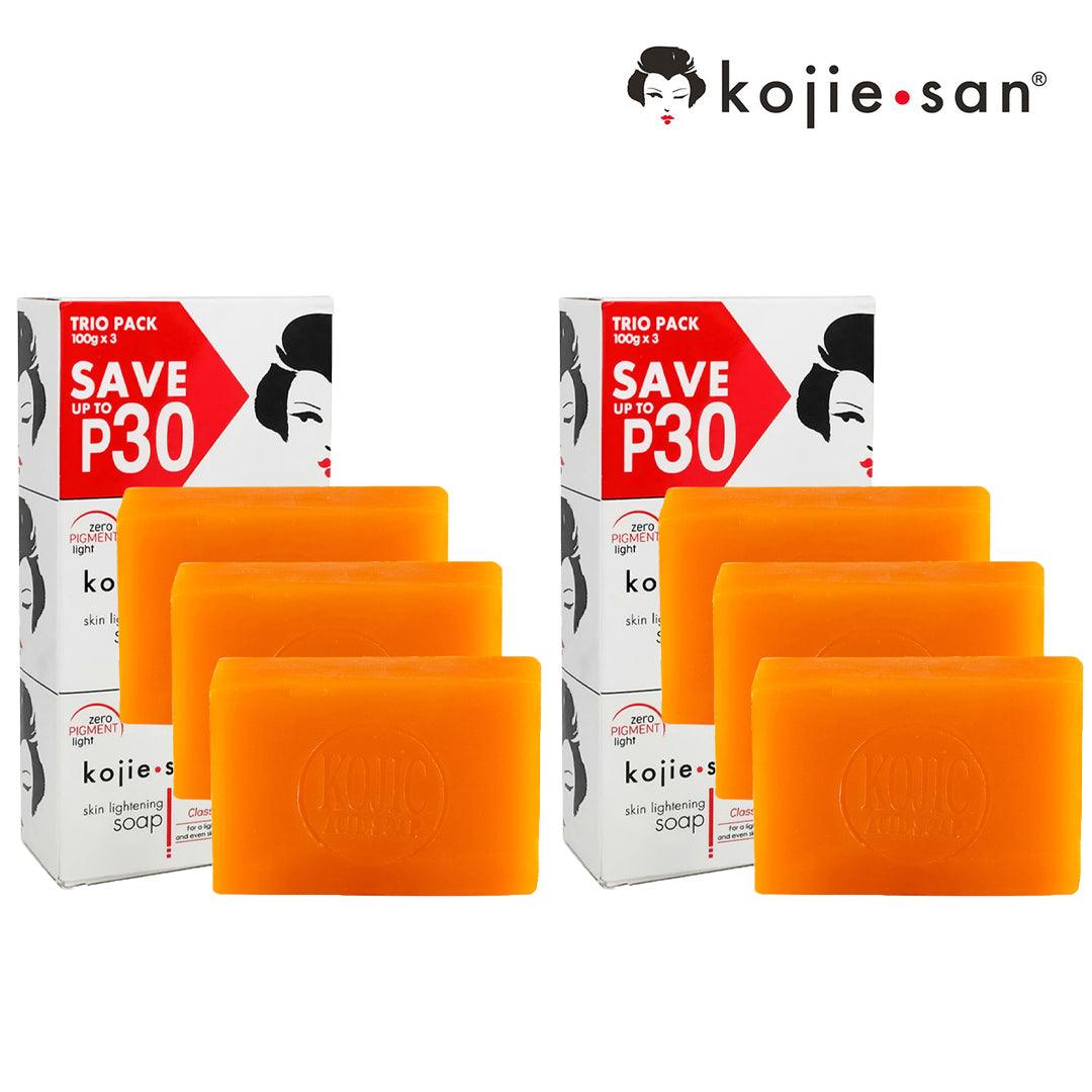 Kojie San Skin Lightening Kojic Acid Soap 3 Bars 100gm × 2 Pcs (Offer)