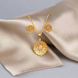 Korean Style Golden Stainless Steel Jewelry Set - FJ4227