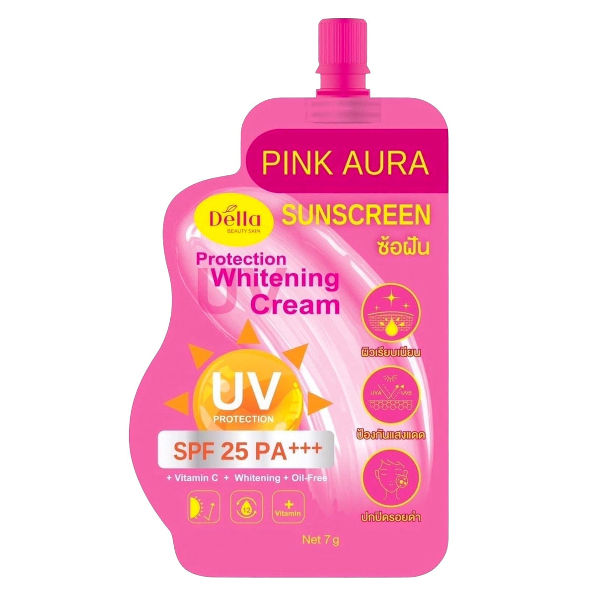 Della Pink Aura Brightening Sunscreen SPF 25 PA+++ - 7g