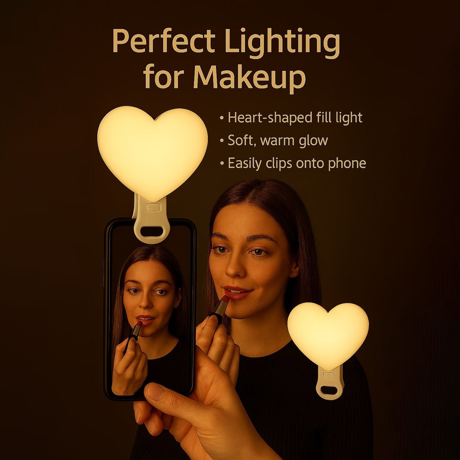 Heart Shape Clip-on Selfie Light - K02