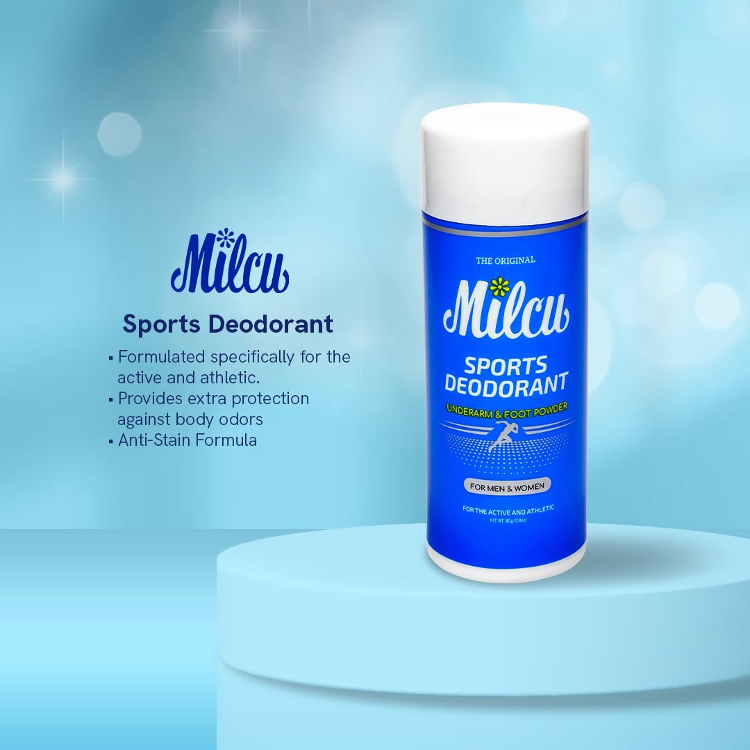 Milcu Sports Deodorant For Underarm & Foot Powder - 80g