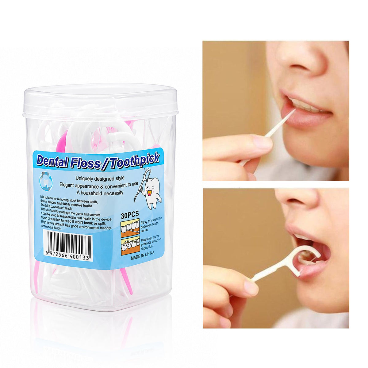 Dental Floss Toothpicks - 30Pcs