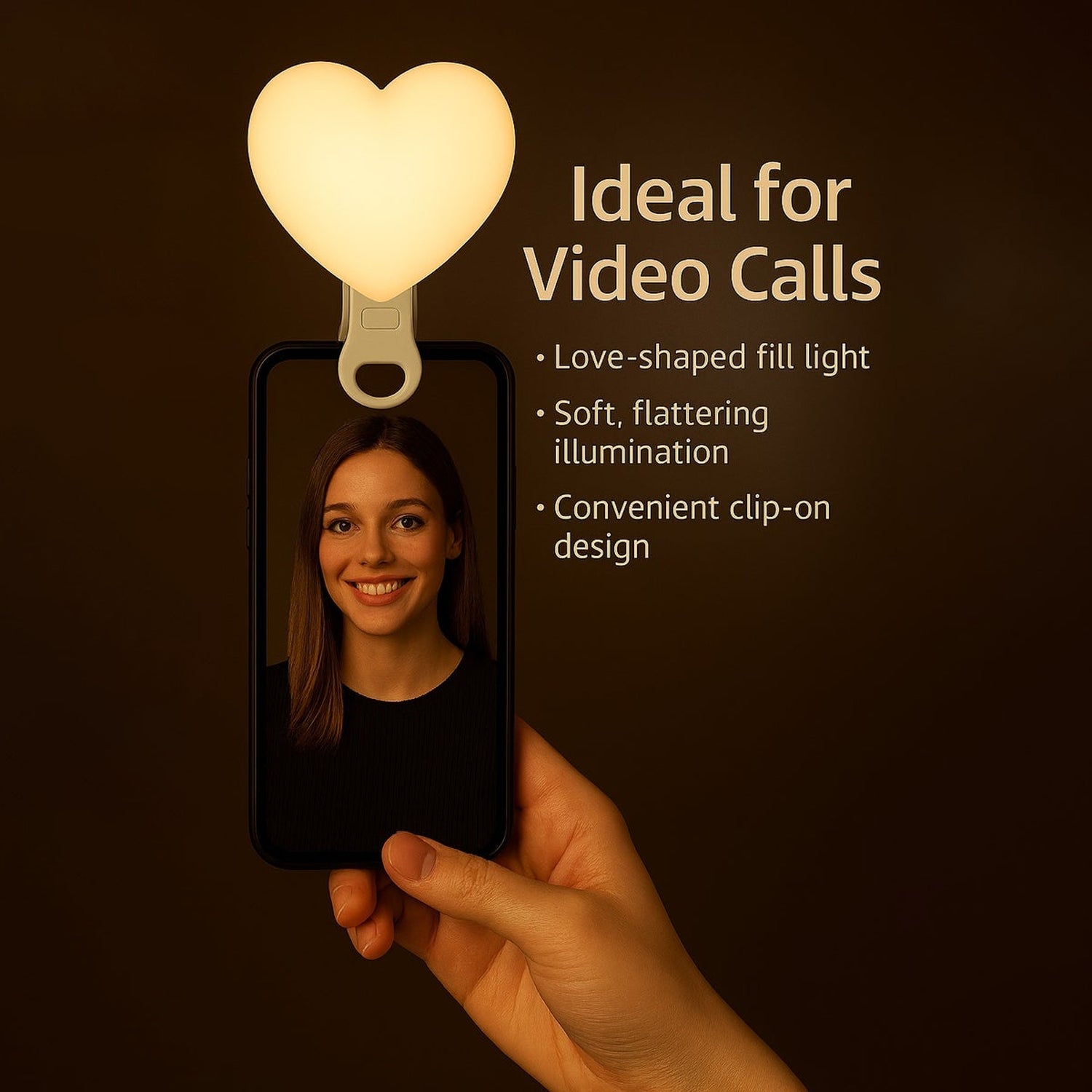 Heart Shape Clip-on Selfie Light - K02