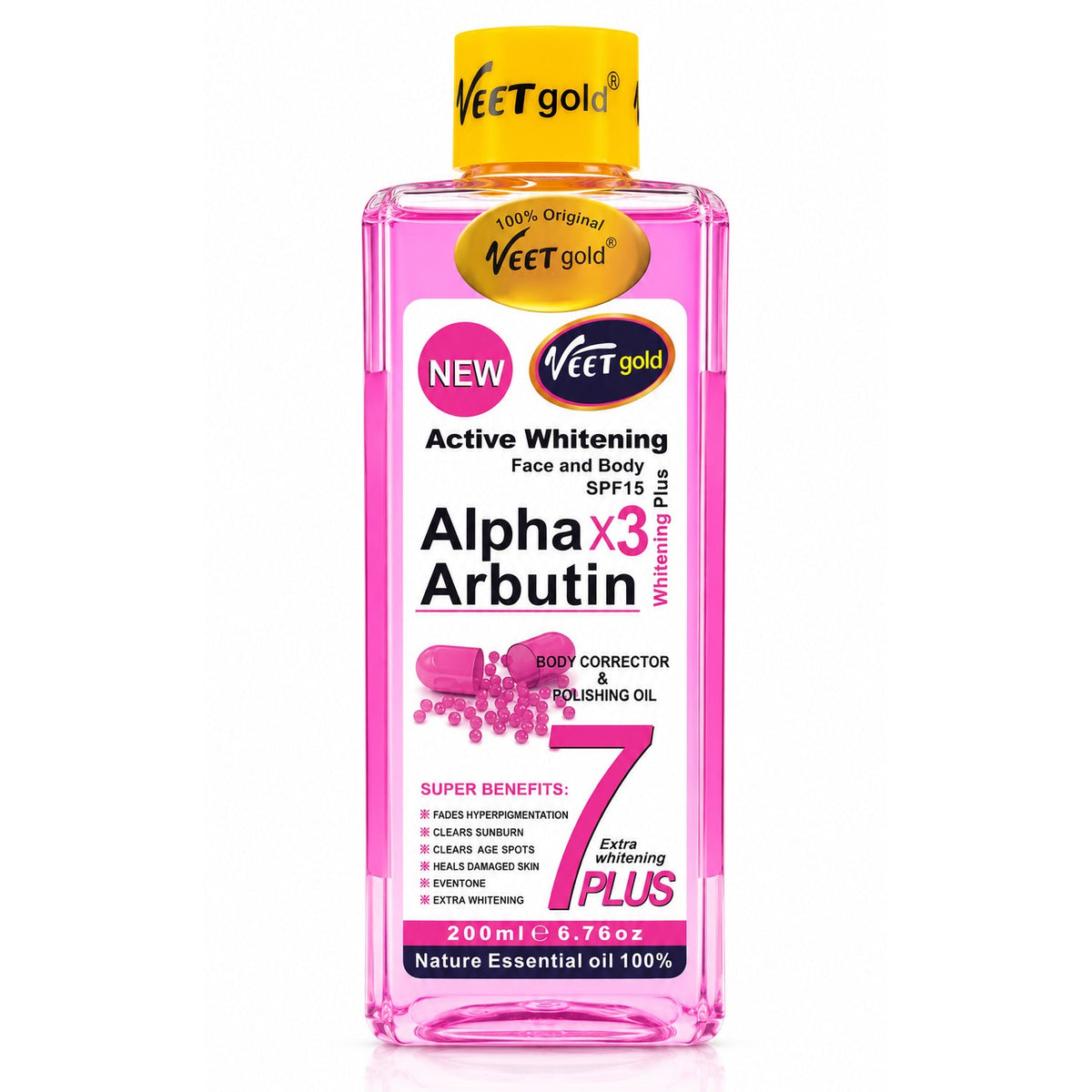 Veet Gold Alpha Arbutin X3 Face & Body Brightening Oil - 200ml