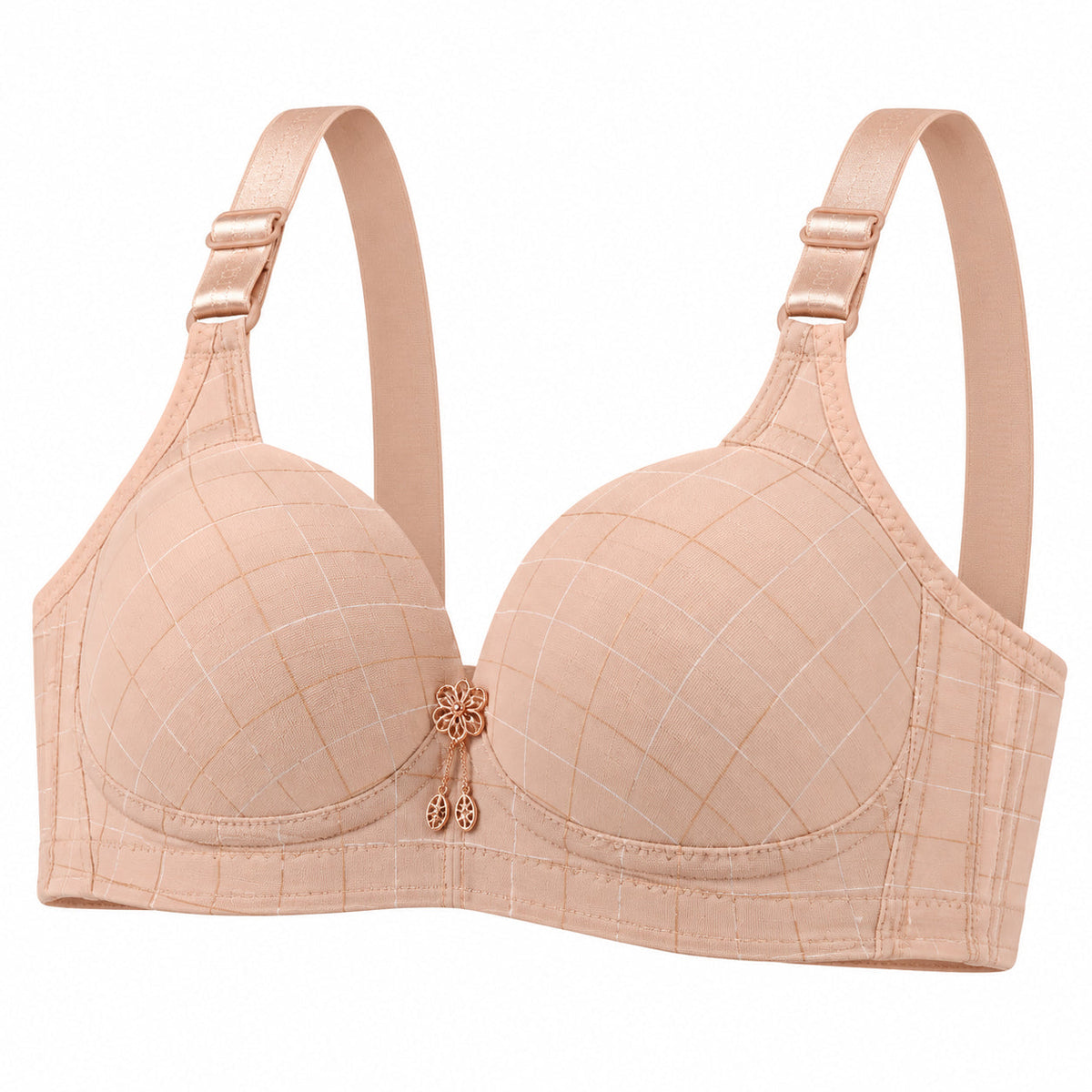 Women’s Stylish Checked Bra with Adjustable Straps - 2205