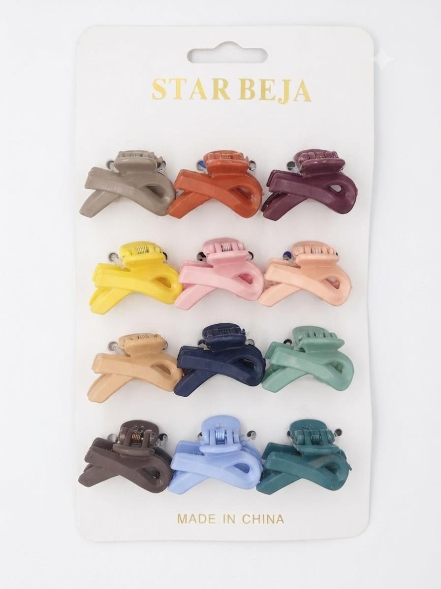 Unique Design Hair Claw Clips - 12 Pcs (C148)
