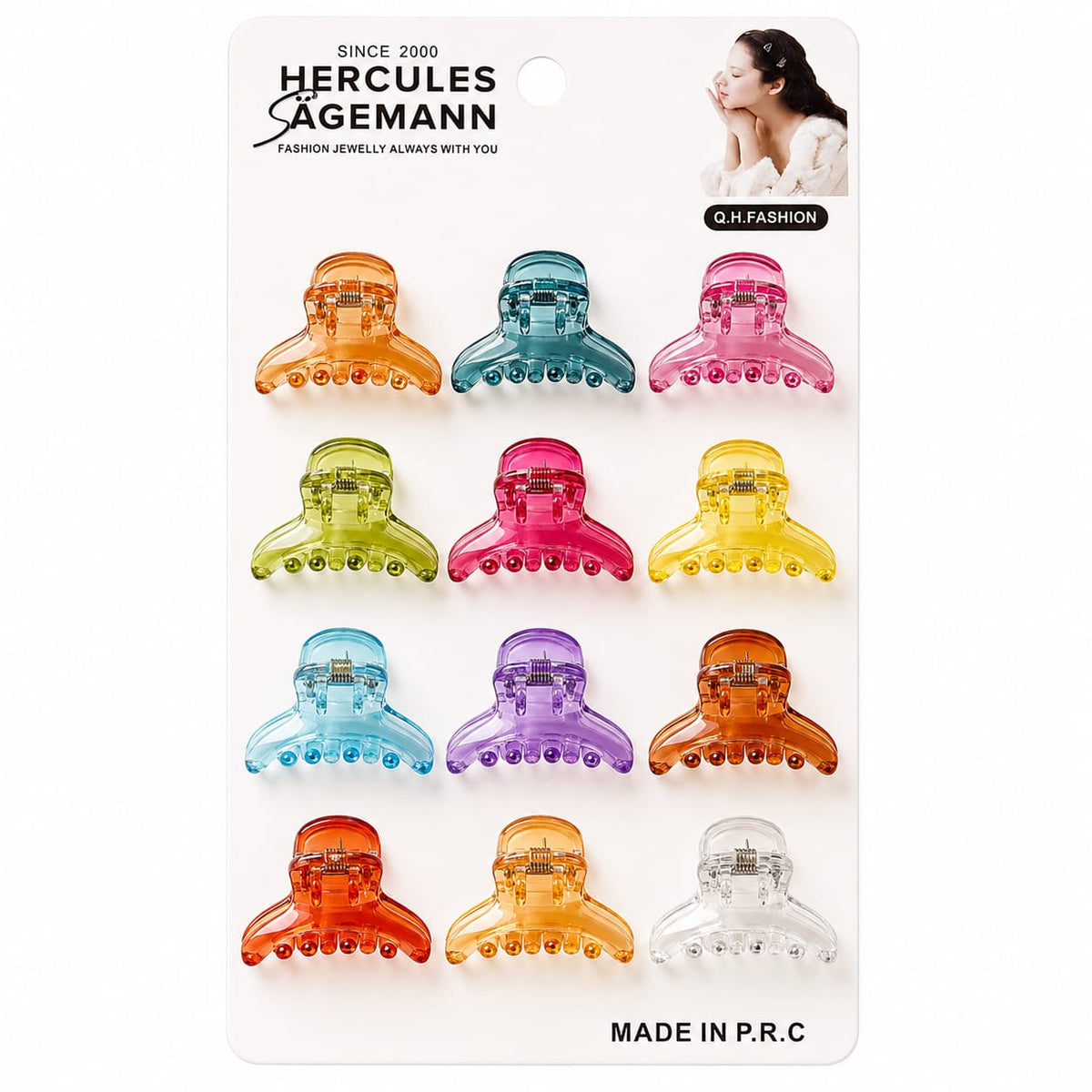 Unique Design Hair Claw Clips - 12 Pcs (C151)
