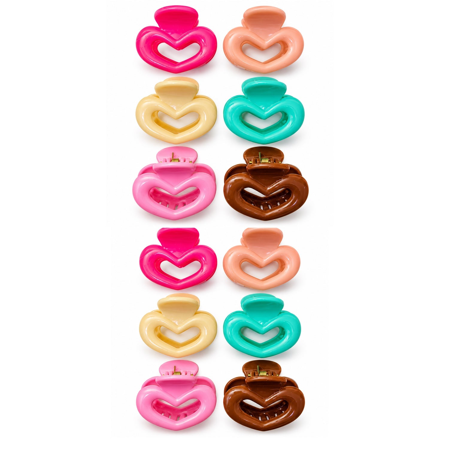Multicolor Bow Design Hair Claw Clips - 12 Pcs (A-18)