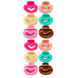 Multicolor Bow Design Hair Claw Clips - 12 Pcs (A-18)