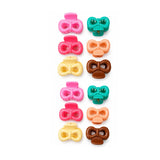 Multicolor Bow Design Hair Claw Clips - 12 Pcs (A-17)