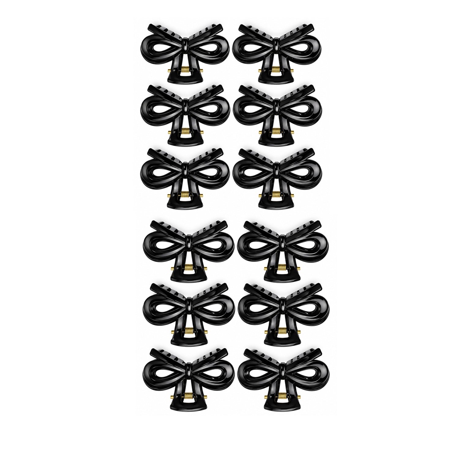 Fashionable Bow Shaped Hair Clips - 12 Pcs (A-6)