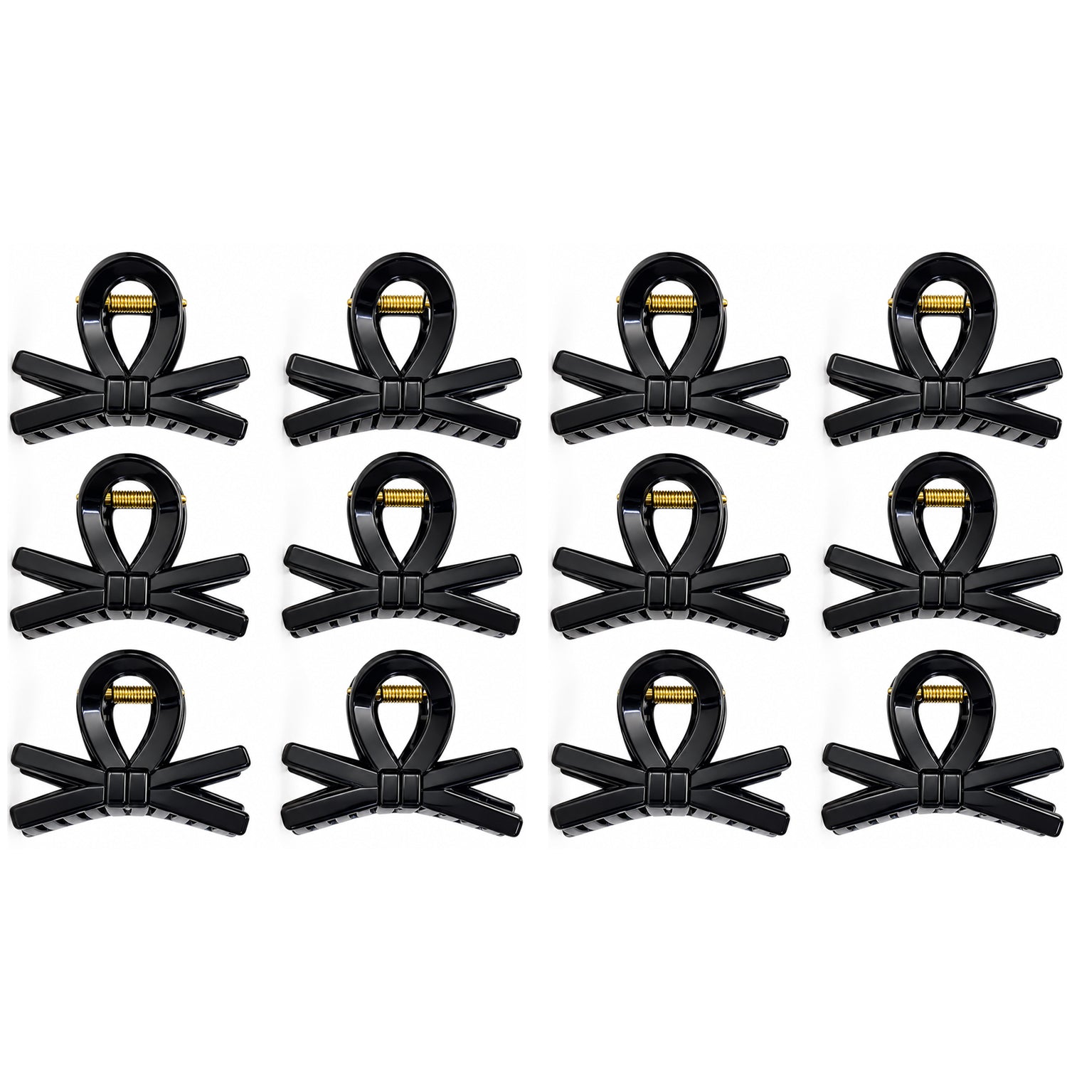 Fashionable Bow Shaped Hair Clips - 12 Pcs (A-1)