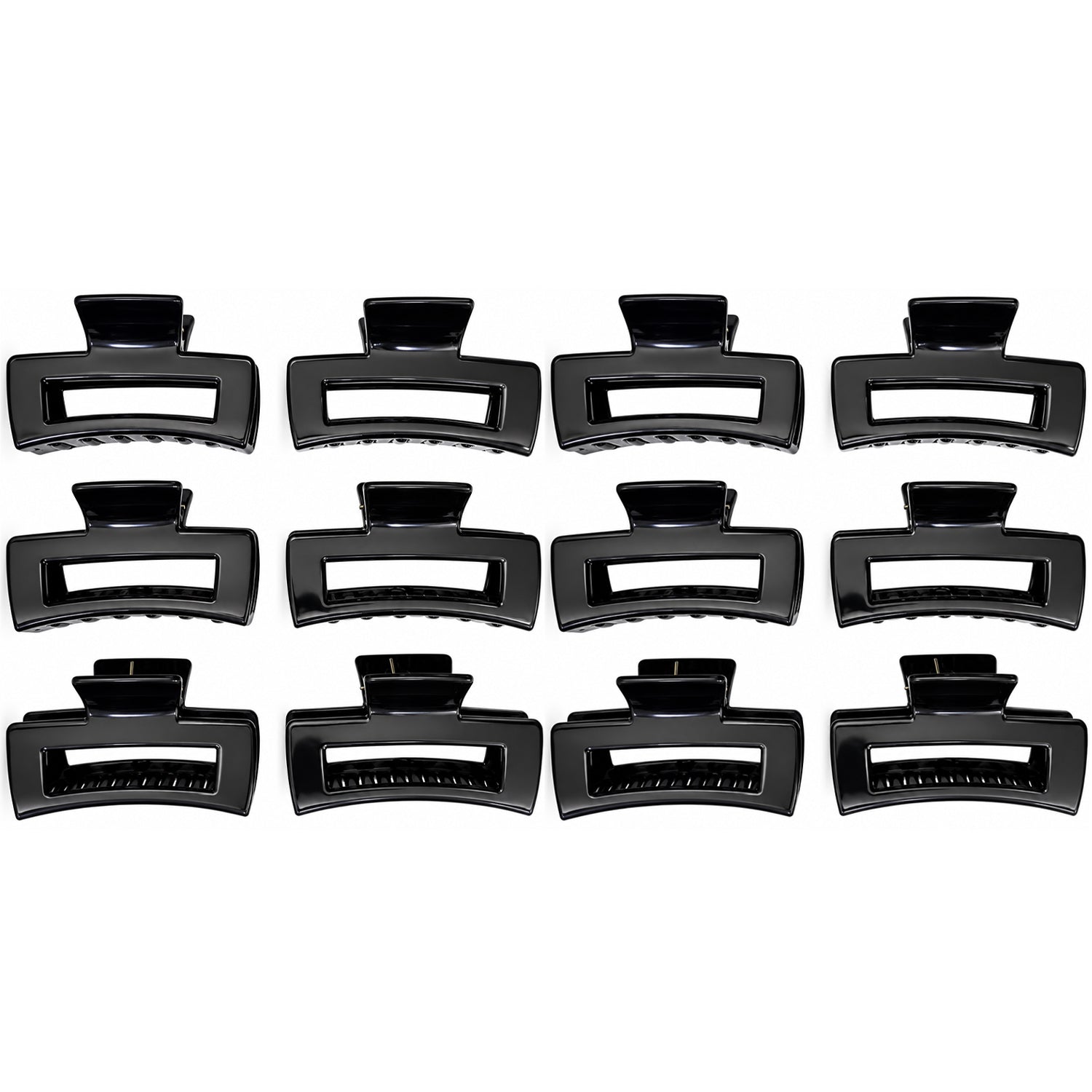 Fashionable Rectangle Shape Hair Clips - 12 Pcs (A-2)