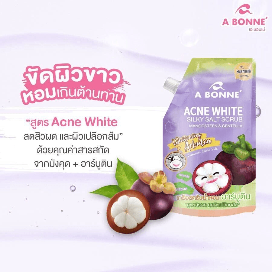 A Bonne Acne White Silky Salt Scrub Mangosteen & Centella - 350g - Pinoyhyper