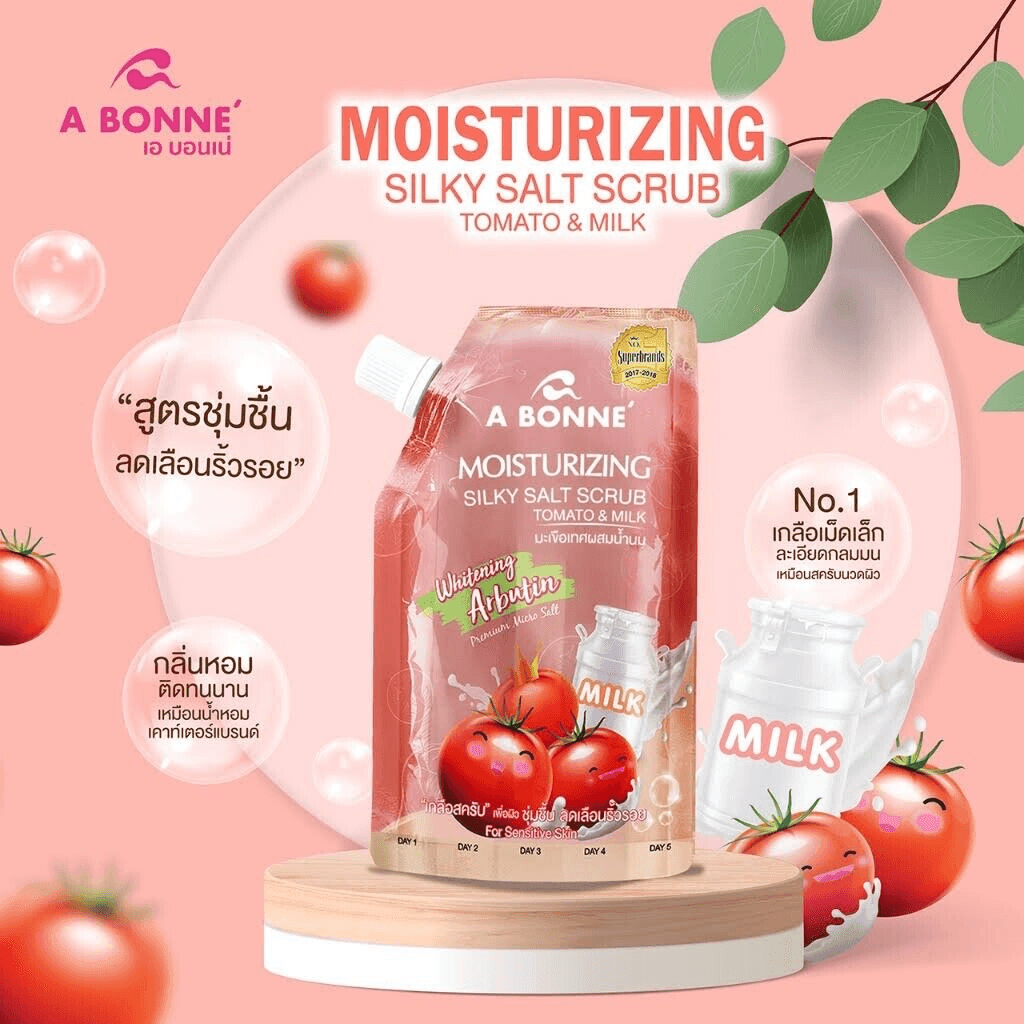 A Bonne Moisturizing Silky Salt Scrub Tomato & Milk - 350g - Pinoyhyper