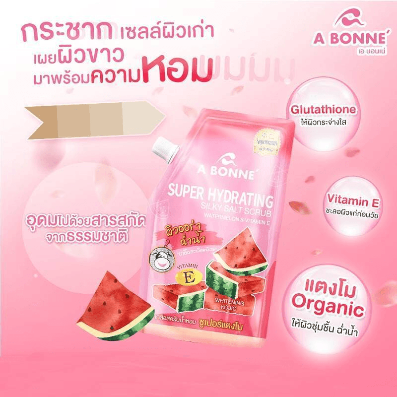 A Bonne Super Hydrating Silky Salt Scrub Watermelon & Vit E - 350g - Pinoyhyper