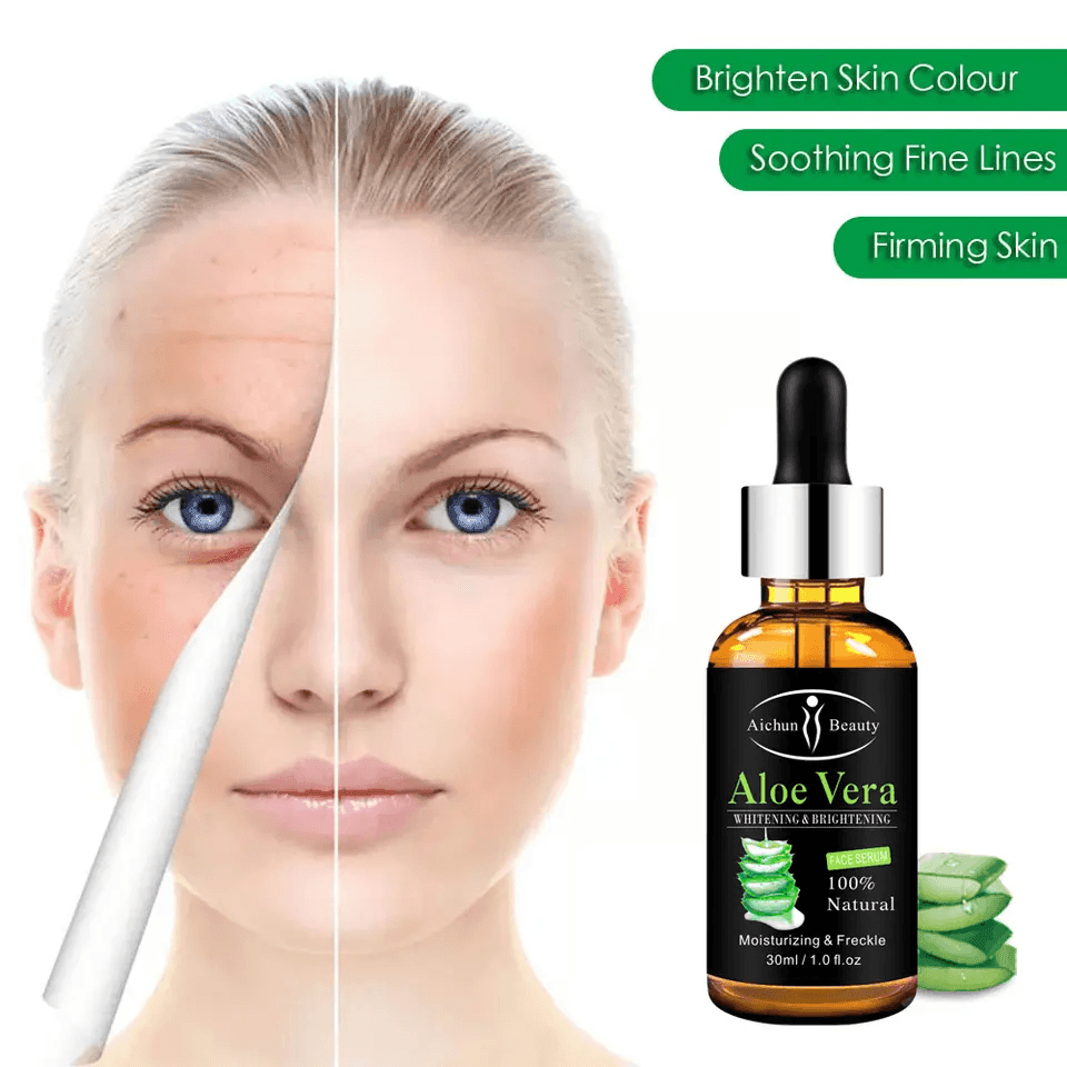 Aichun Beauty Aloe Vera Moisturizing & Brightening Face Serum (Black) - 30ml - Pinoyhyper