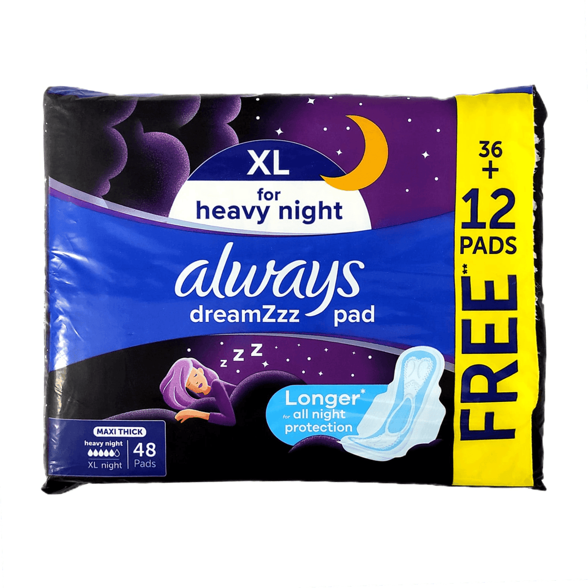 Always Dreamzzz Maxi Thick XL Night Sanitary 48 Pads - Pinoyhyper