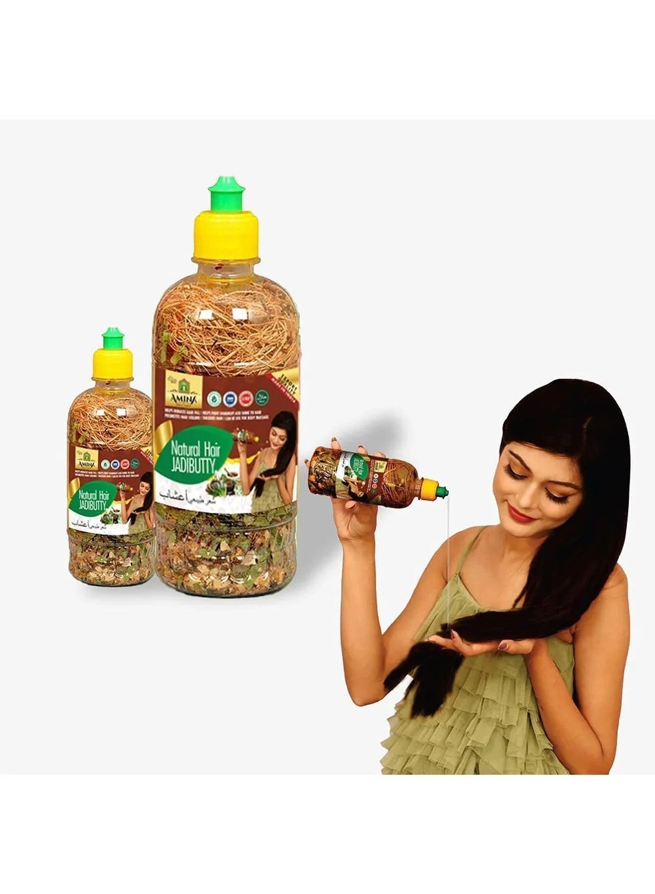 Amina Herbal Natural Hair Herbals in bottle (Jadibutti) for Hair Fall and Dandruff - Pinoyhyper