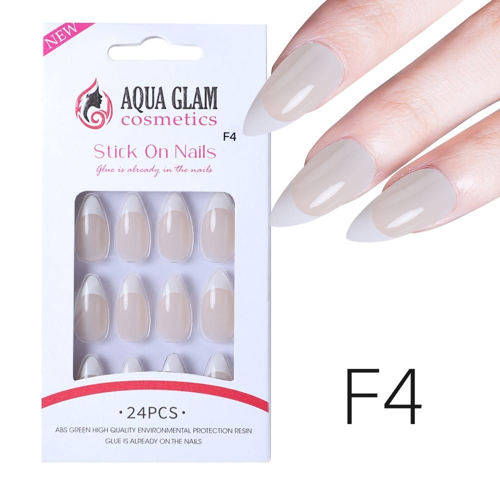 Aqua Glam Nails - Ready to Stick F Series - 24 Pcs - Pinoyhyper