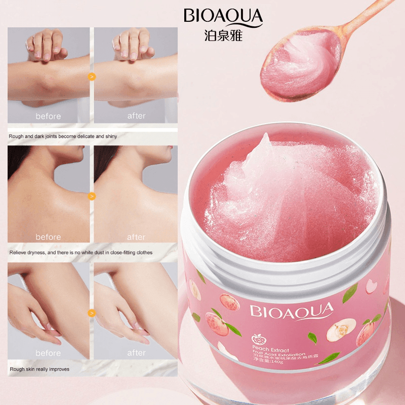 BIOAQUA Peach Extract Exfoliating Body Scrub Gel - 140g - Pinoyhyper