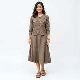 Lady Guoguo Women’s Button Front Linen Dress - HY001