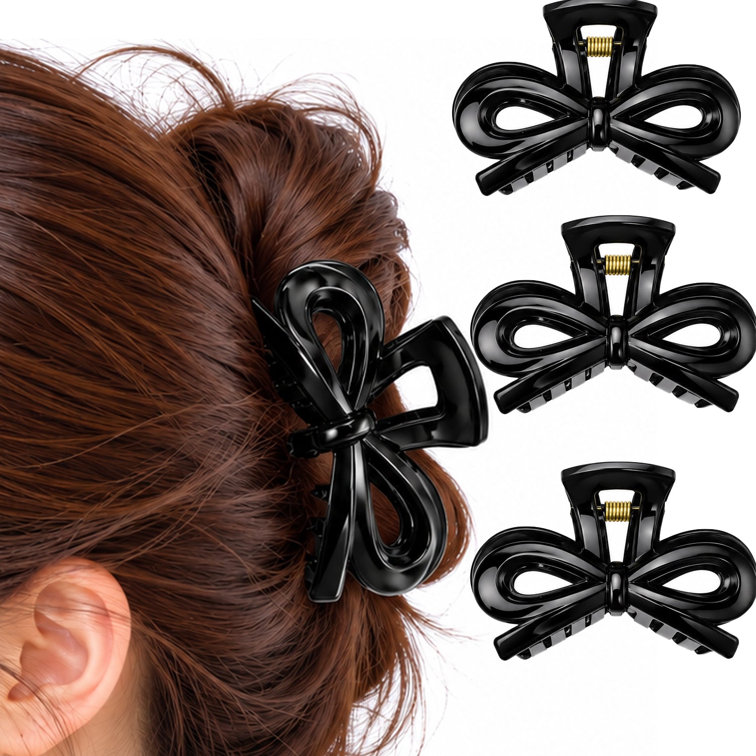 Fashionable Bow Shaped Hair Clips - 12 Pcs (A-6)