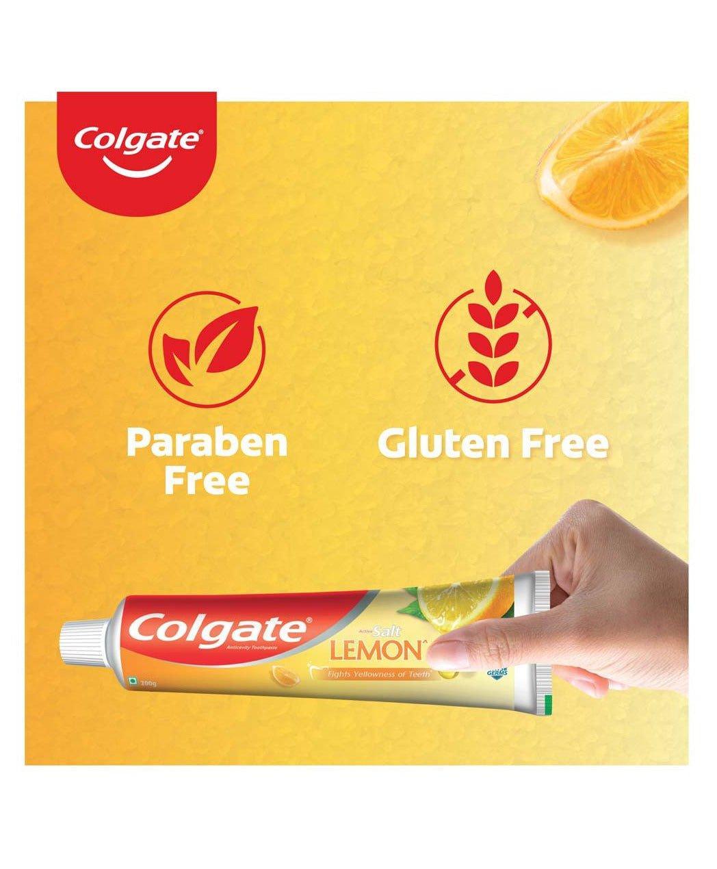 Colgate Active Salt Lemon Germ Fighting Toothpaste - 200gm - Pinoyhyper