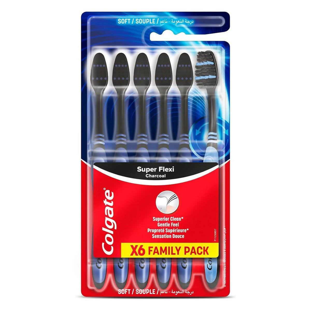 Colgate Super Flexi Charcoal Soft Toothbrush - 6 Pcs - Pinoyhyper