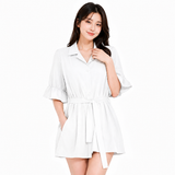 Short-Sleeve Belted Shirt Bath robe - 2119