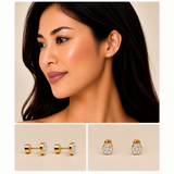 Elegant Round Crystal Stud Earrings - 133