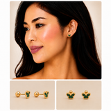 Elegant Butterfly-Shaped Stud Earrings - 132