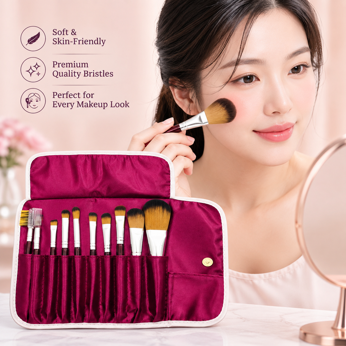 Cover UP 10 Pcs Makeup Brushes Set - CU-978
