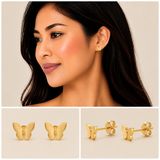 Delicate Butterfly-Shaped Stud Earring - 136