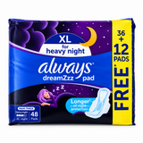 فوط صحية ليلية ماكسي سميكة XL من Always Dreamzzz، 48 فوطة