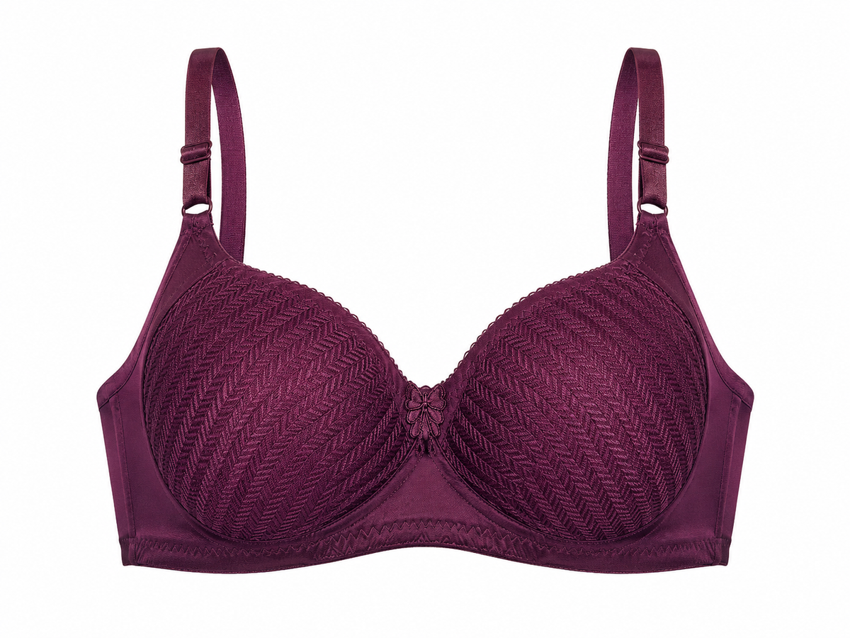 Premium Textured Full Coverage Comfort Bra with Adjustable Straps - TCBAS05