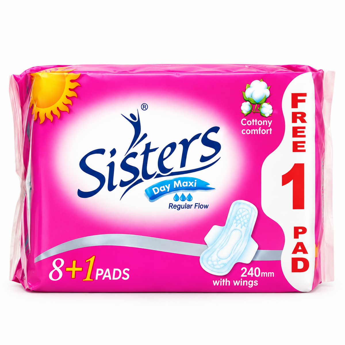 Sisters Day Maxi Regular Flow with wings 8+1 Pads